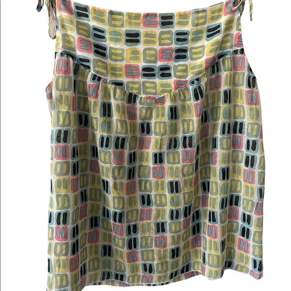 Anna Sui for Anthropologie Mile Marker Printed Silk Tank Size 4 - Picture 5 of 8